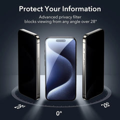 iPhone 15 Privacy Screen Protector – 2 Pack Tempered Glass Anti Spy HD (Wholesale)