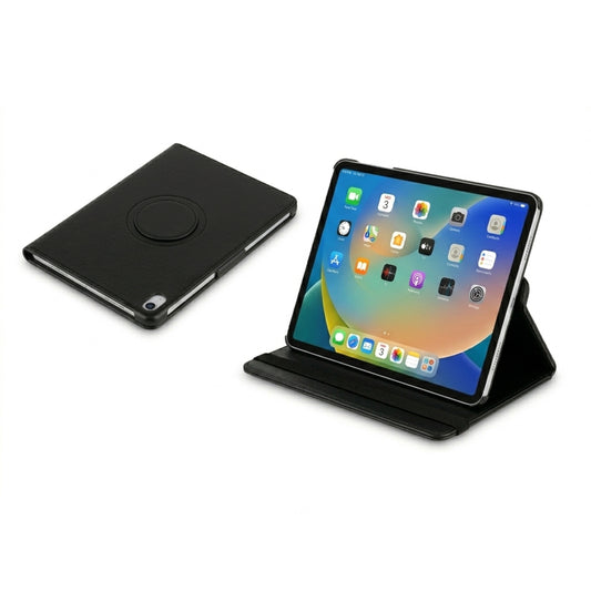 Black 360° iPad Case – Rotating Stand Cover, Shockproof Full Protection