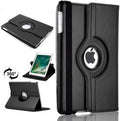 Black 360° iPad Case – Rotating Stand Cover, Shockproof Full Protection