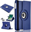 Navy Blue 360° iPad Case – Rotating Stand Cover, Shockproof Full Protection
