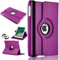 Purple 360° iPad Case – Rotating Stand Cover, Shockproof Full Protection