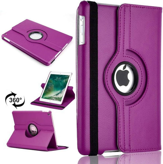 Purple 360° iPad Case – Rotating Stand Cover, Shockproof Full Protection