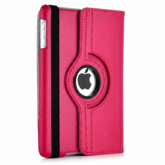 Pink 360-degree rotation case with Apple logo on a white background