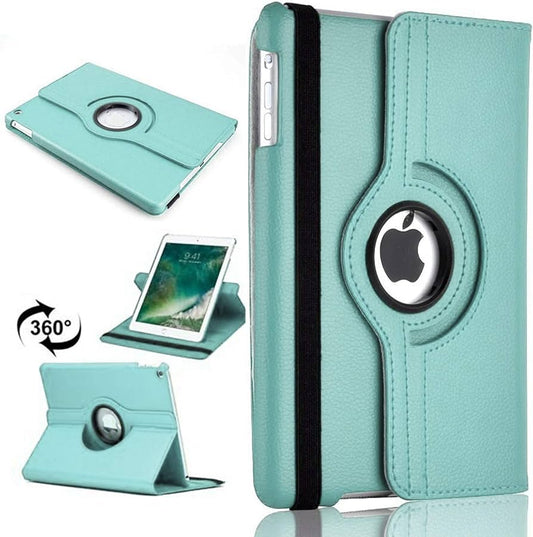 Sea Green tablet case with Apple logo on a white background