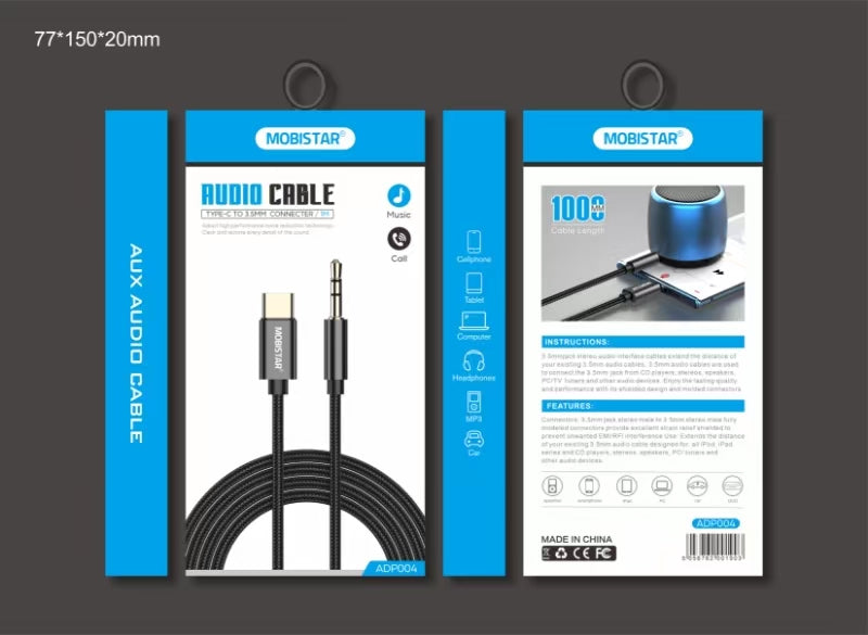 AUDIO CABLE TYPE-C TO 3.5MM CONNECTOR