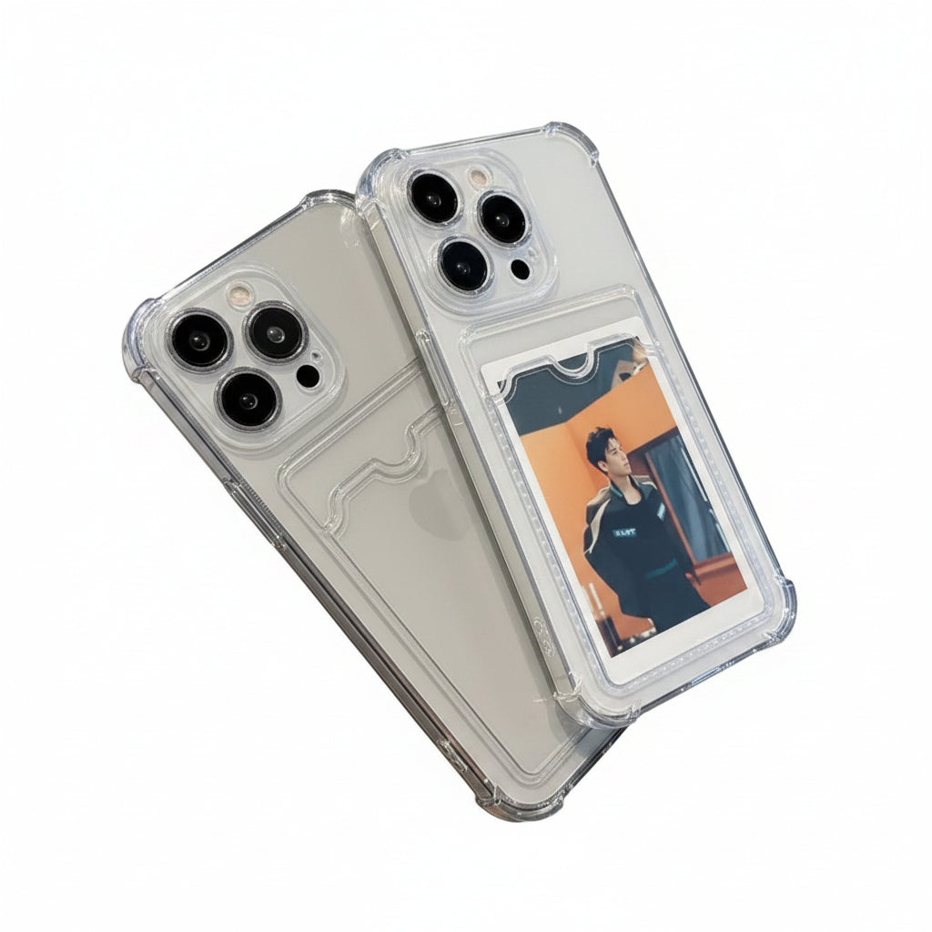 Smoke Clear Card Case | Slim Transparent Phone Cover with Card Holder