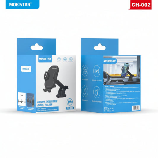 Gravity Extendable Car Mount Holder – Dashboard Phone Holder Adjustable Stand