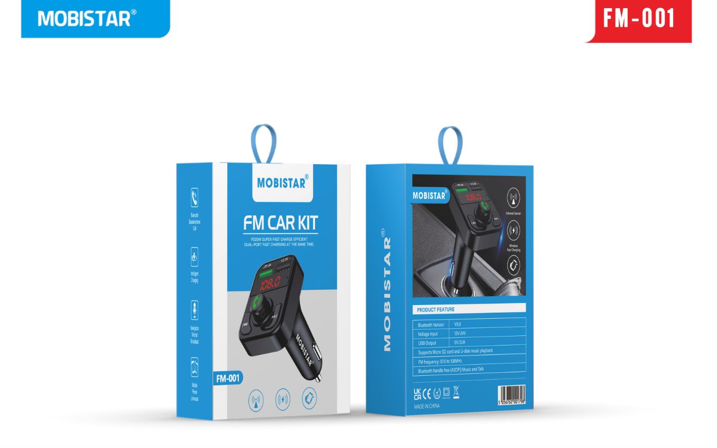 FM Car Kit – Bluetooth FM Transmitter for Car Audio & Hands-Free Calling