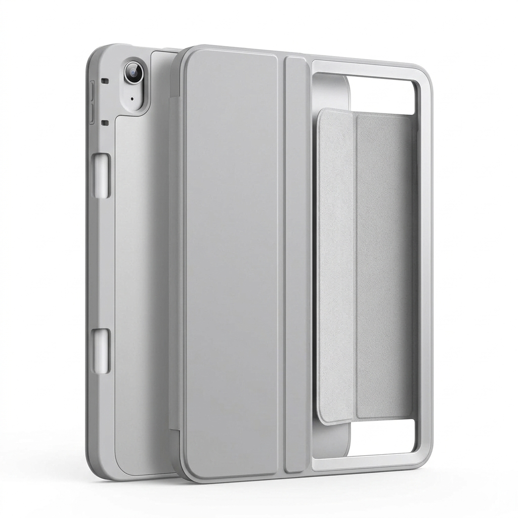 Grey Smart Pen Case with Holder – Magnetic Stand, Slim & Shockproof Cover