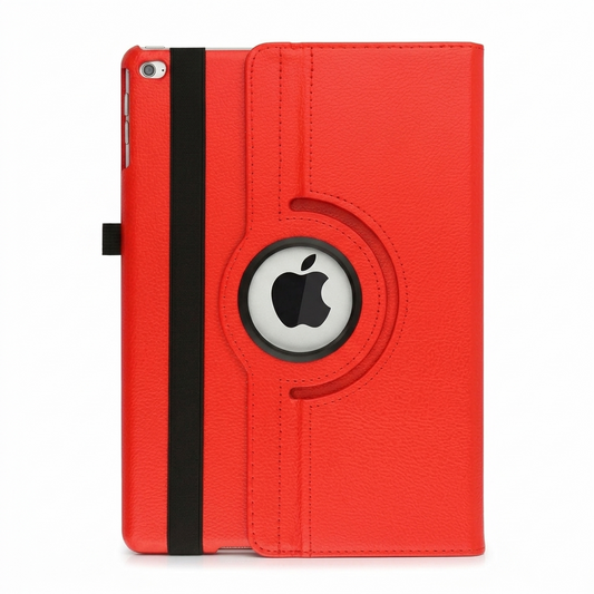 Red 360° iPad Case – Rotating Stand Cover, Shockproof Full Protection