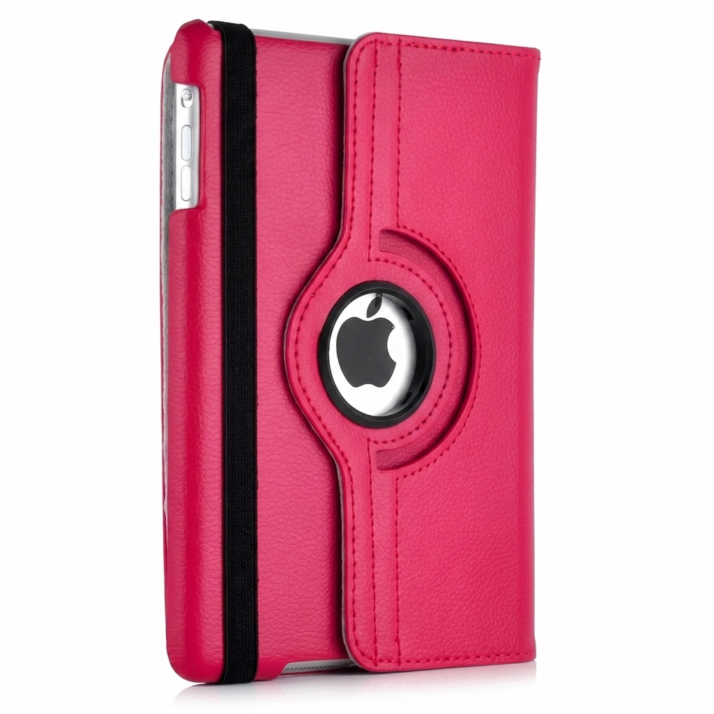 Pink 360° iPad Case – Rotating Stand Cover, Shockproof Full Protection