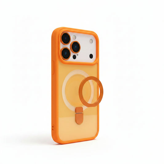 Orange Kickstand Case with Lens Protection | Shockproof Phone Cover
