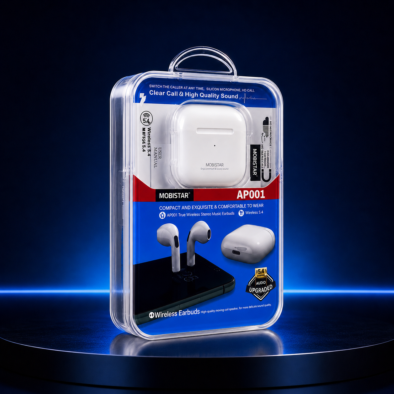 MOBISTAR AirPods Style Wireless Earbuds Bluetooth 5.3 – White