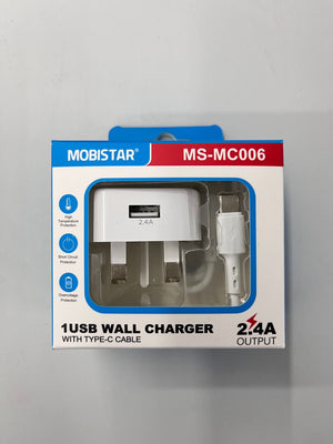 1 USB WALL CHARGER WITH TYPE-C CABLE