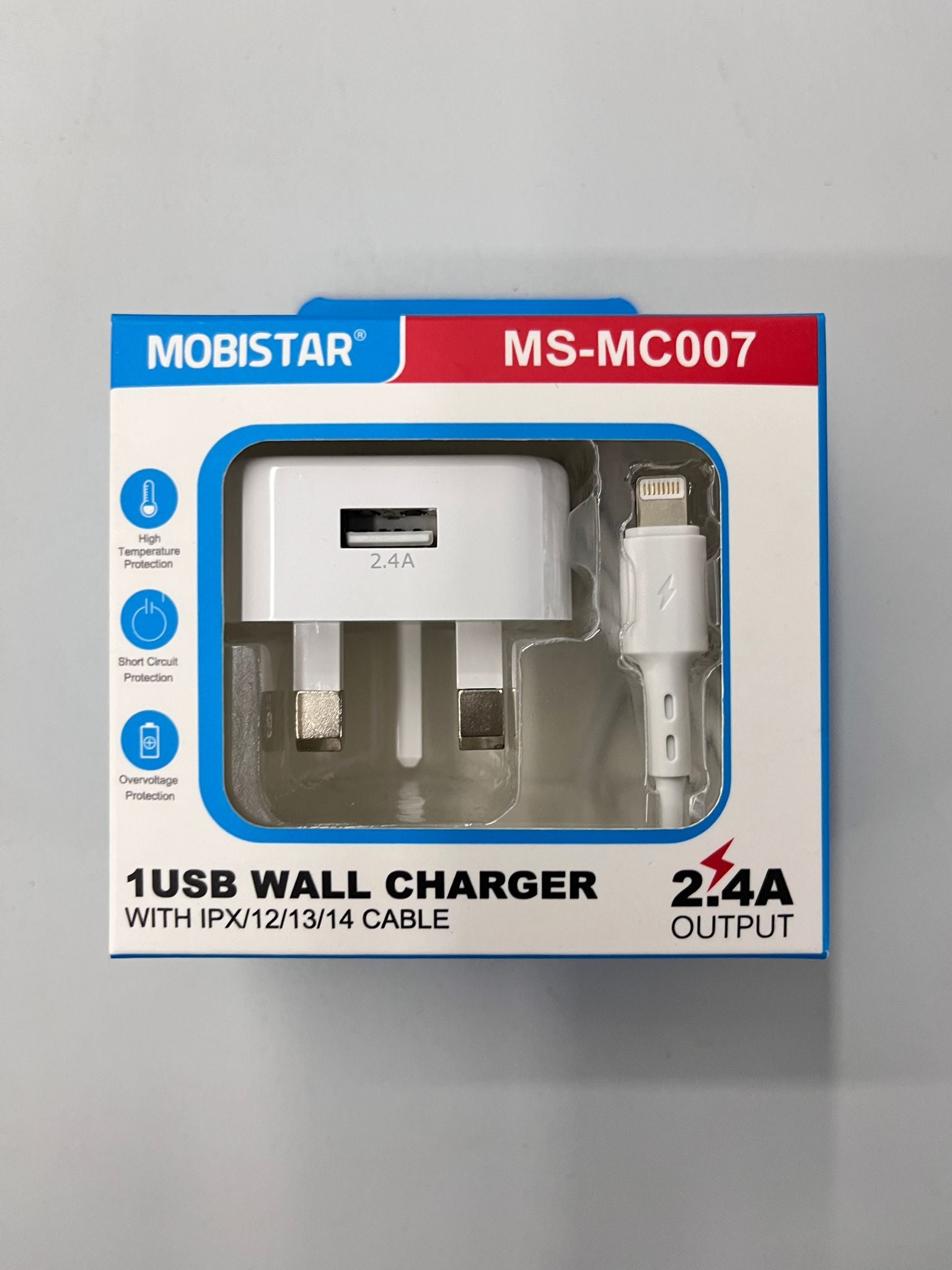 1 USB WALL CHARGER WITH IPX/12/13/14 CABLE