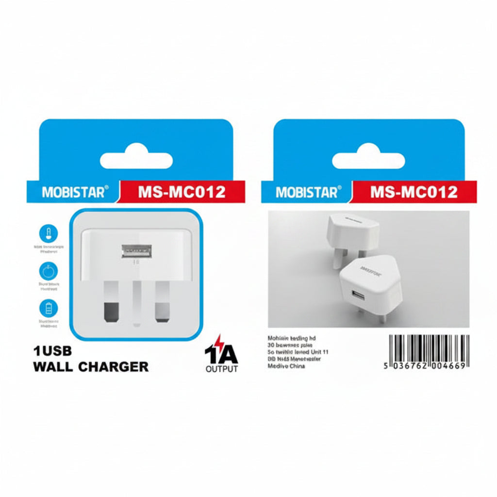 1A USB Wall Charger – Single Port Fast Charging Adapter