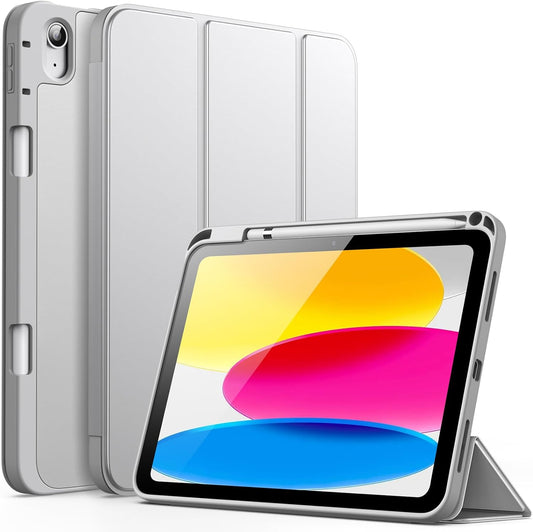 Grey Smart Pen Case with Holder – Magnetic Stand, Slim & Shockproof Cover