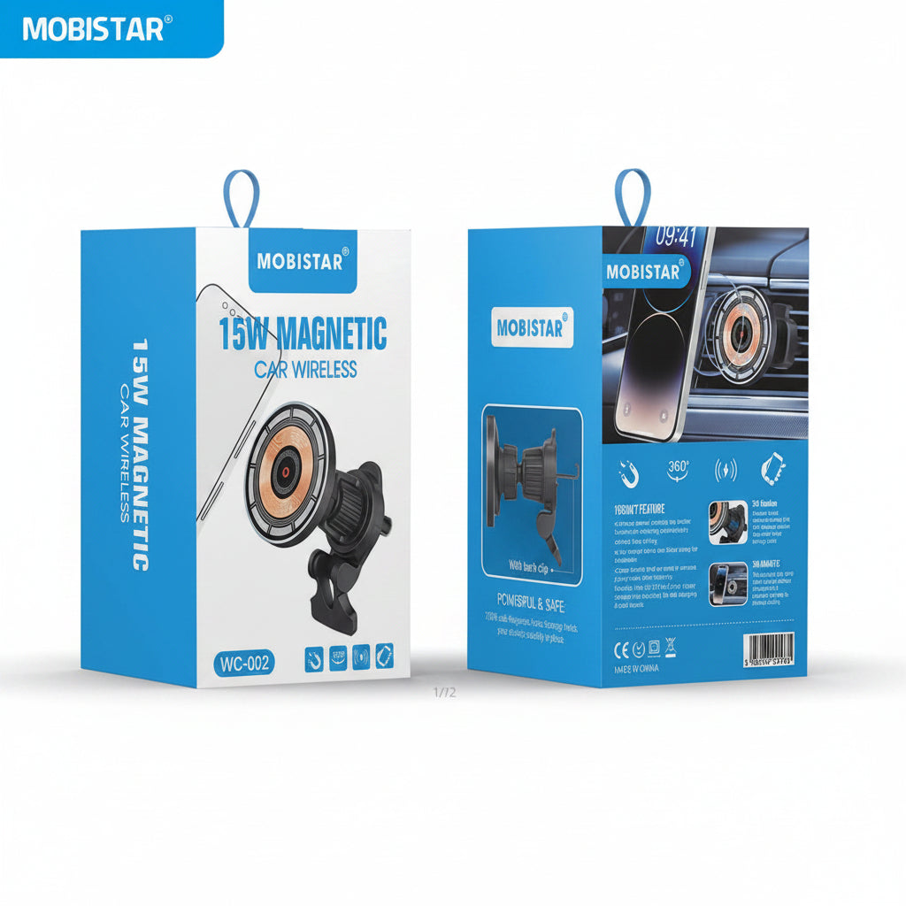 15W Magnetic Car Wireless Charger – Fast Charging Phone Mount