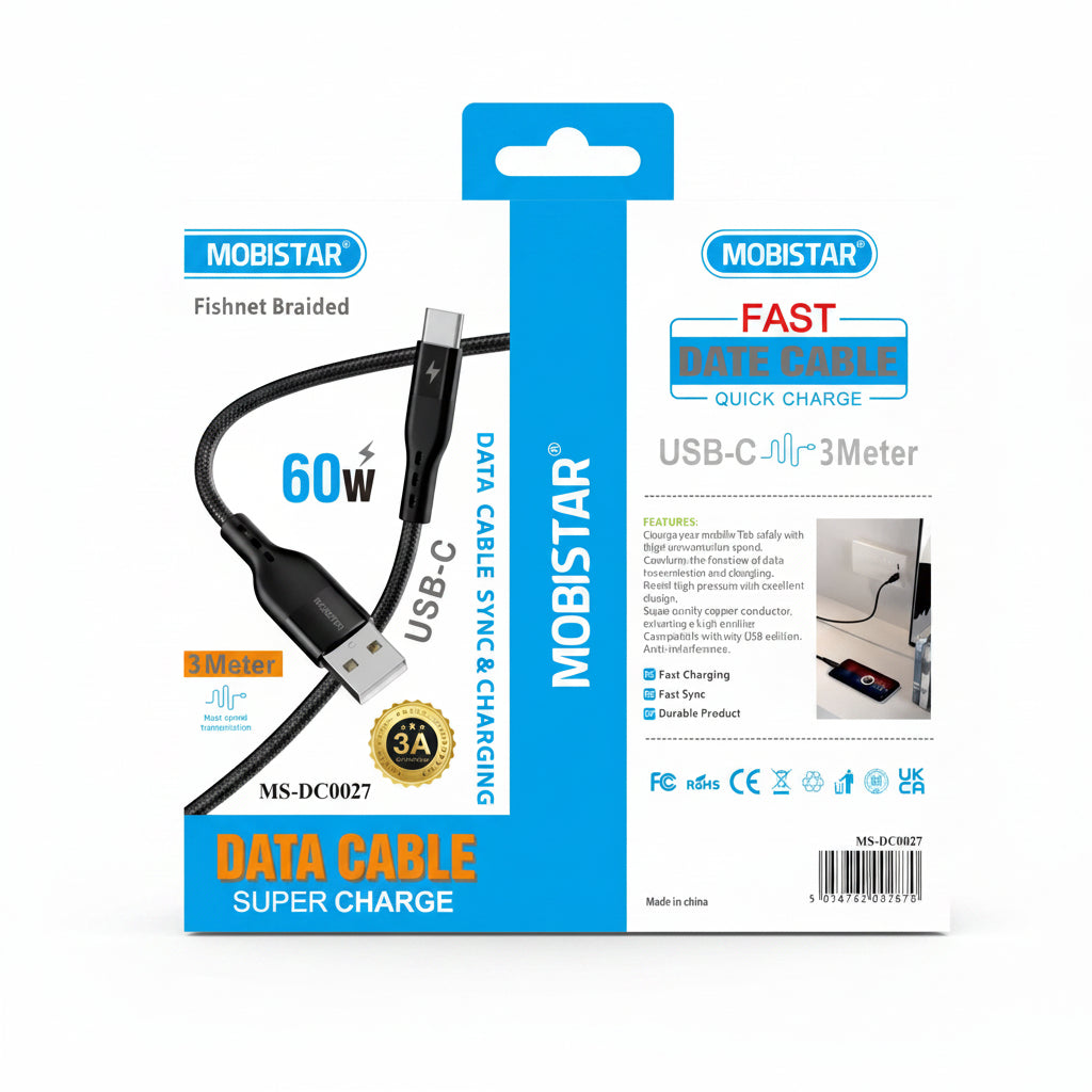 USB-C Data Cable – Fast Charging & High-Speed Sync Cable