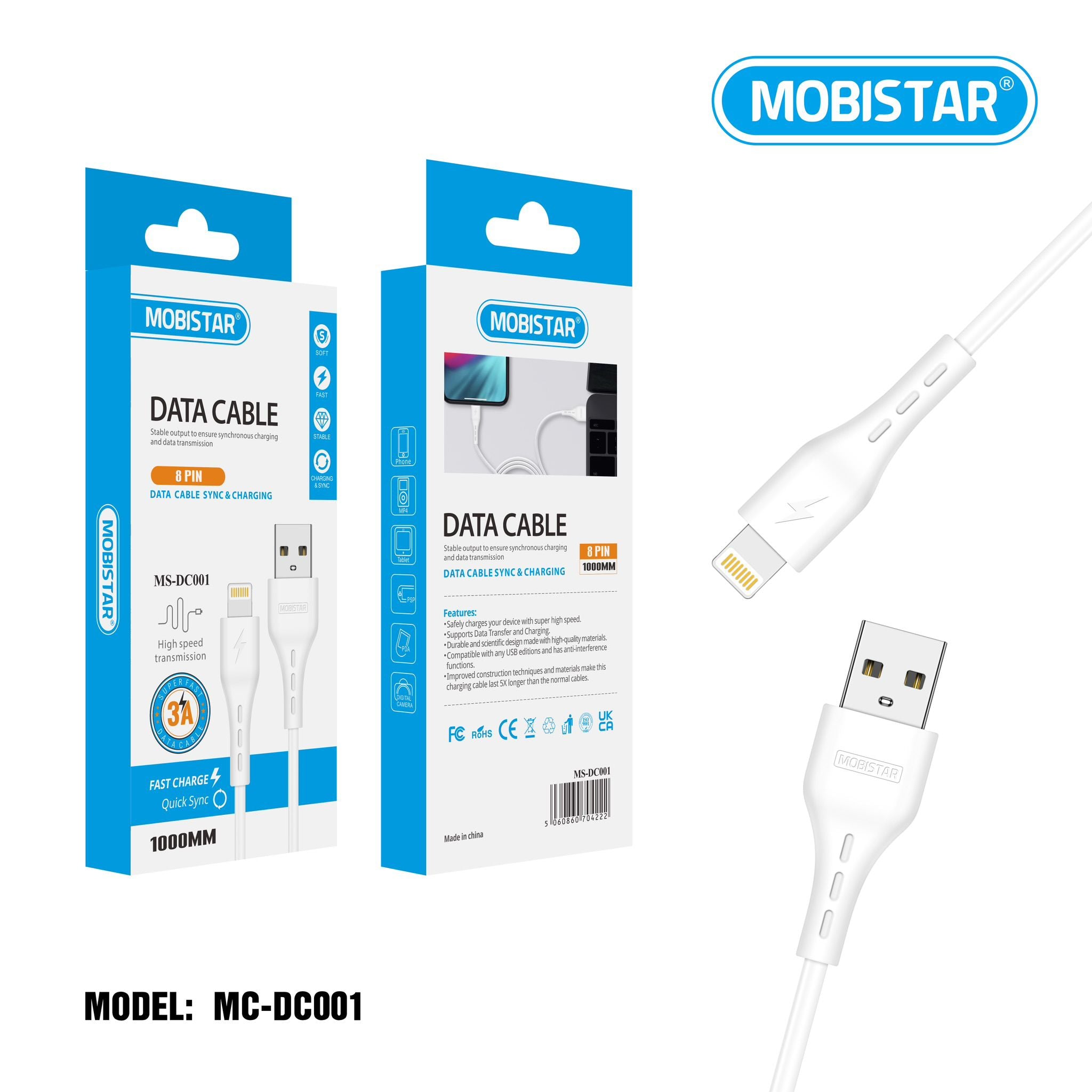 8-Pin Lightning Data Cable – Fast Charging & Sync for iPhone