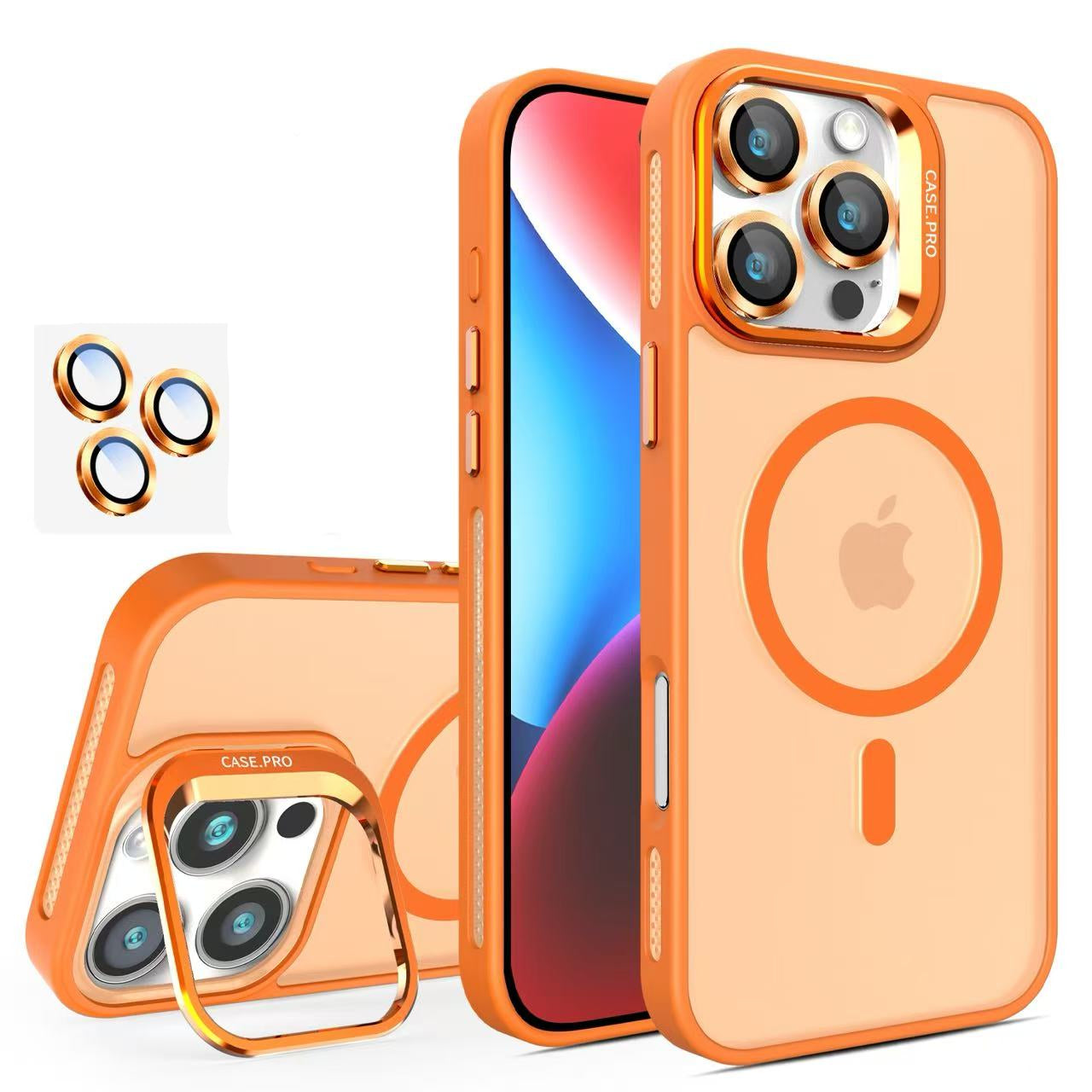 Orange Camera Stand Case | Foldable Stand, Shockproof & Slim Cover