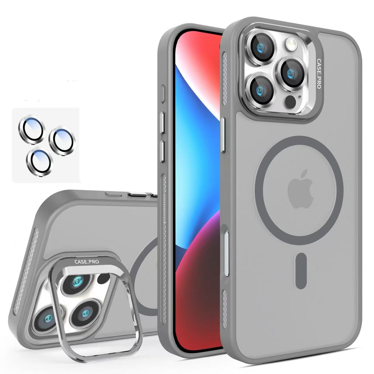 Grey Camera Stand Case for iPhone