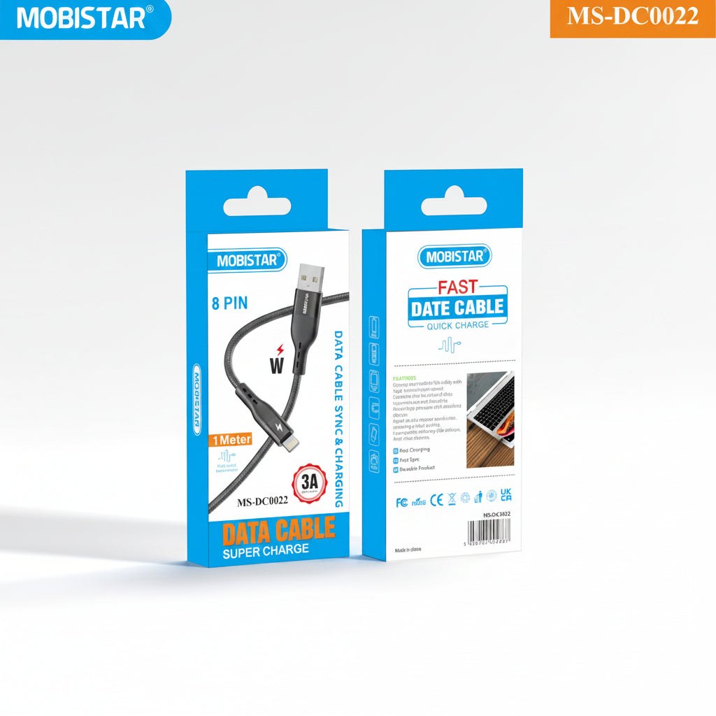 8-Pin Charging & Data Cable – Fast Sync & Durable Lightning Cable