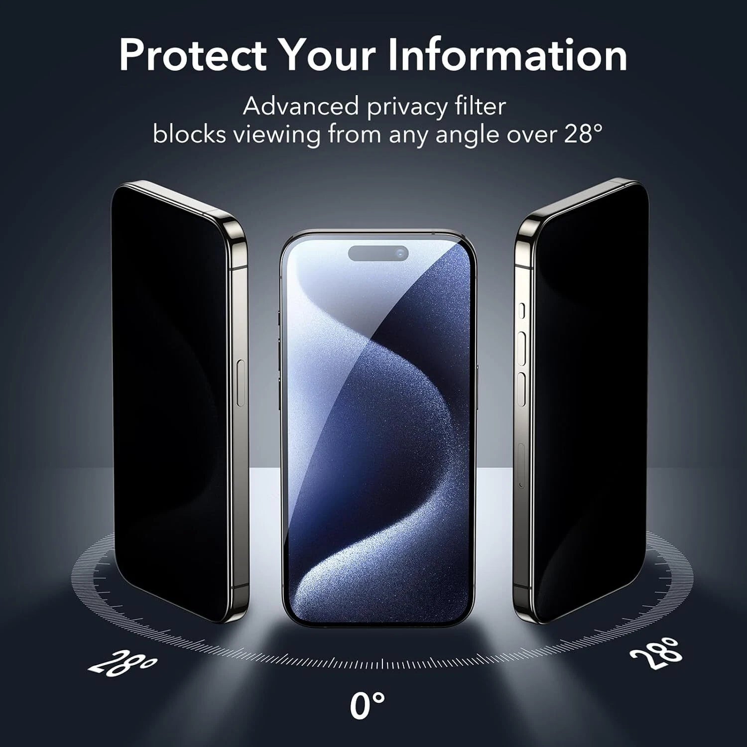 iPhone 15 Privacy Screen Protector – 2 Pack Tempered Glass Anti Spy HD (Wholesale)