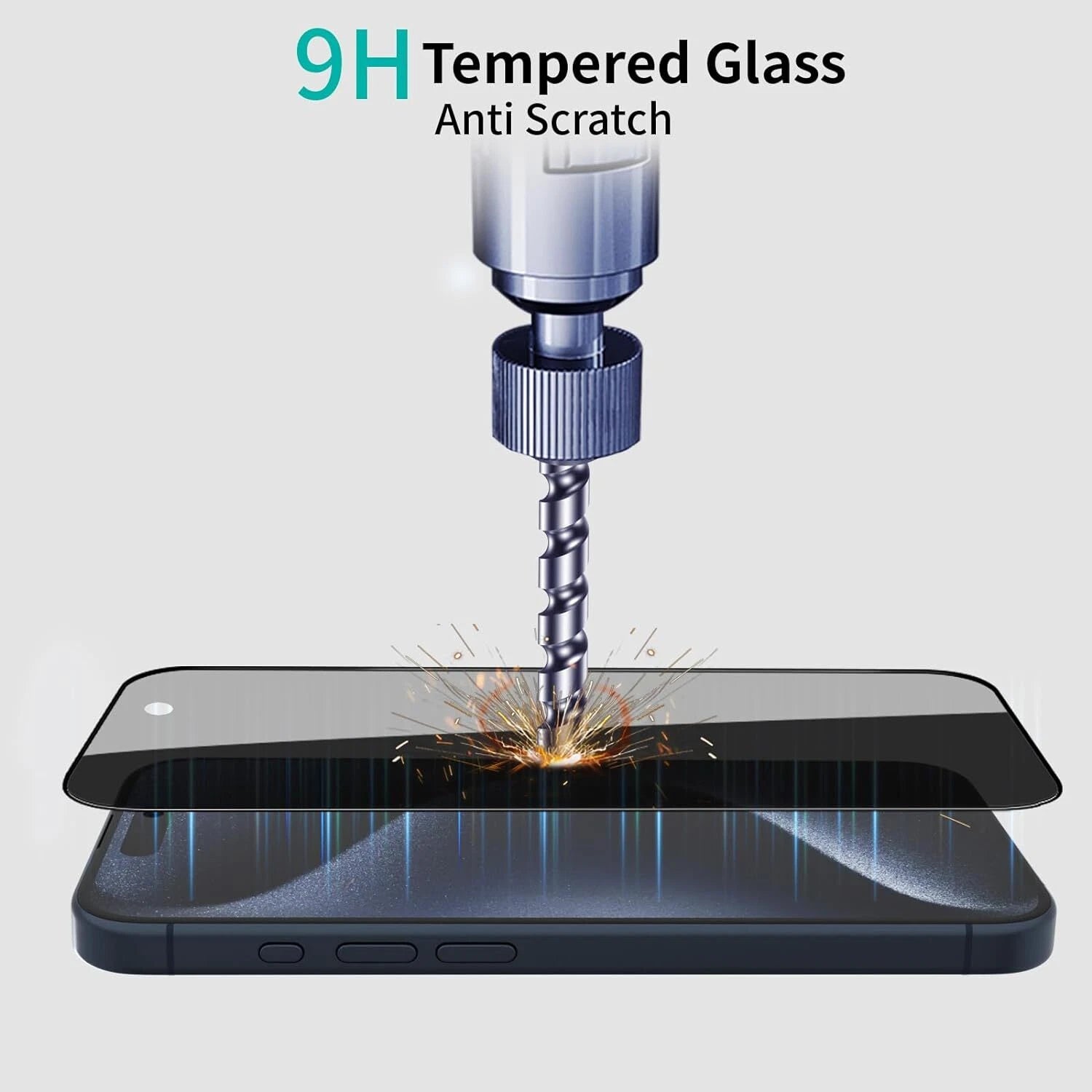 iPhone 15 Privacy Screen Protector – 2 Pack Tempered Glass Anti Spy HD (Wholesale)