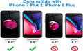 iPhone 7 / 8 Plus Privacy Screen Protector – 2 Pack Tempered Glass Anti Spy HD