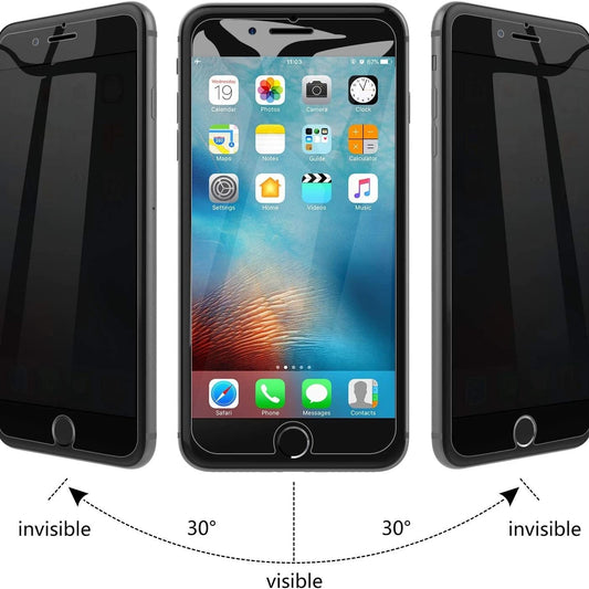 iPhone 7 / 8 Plus Privacy Screen Protector – 2 Pack Tempered Glass Anti Spy HD
