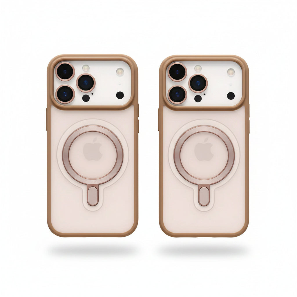 Gold Kickstand Case with Lens Protection | Shockproof Phone Cover