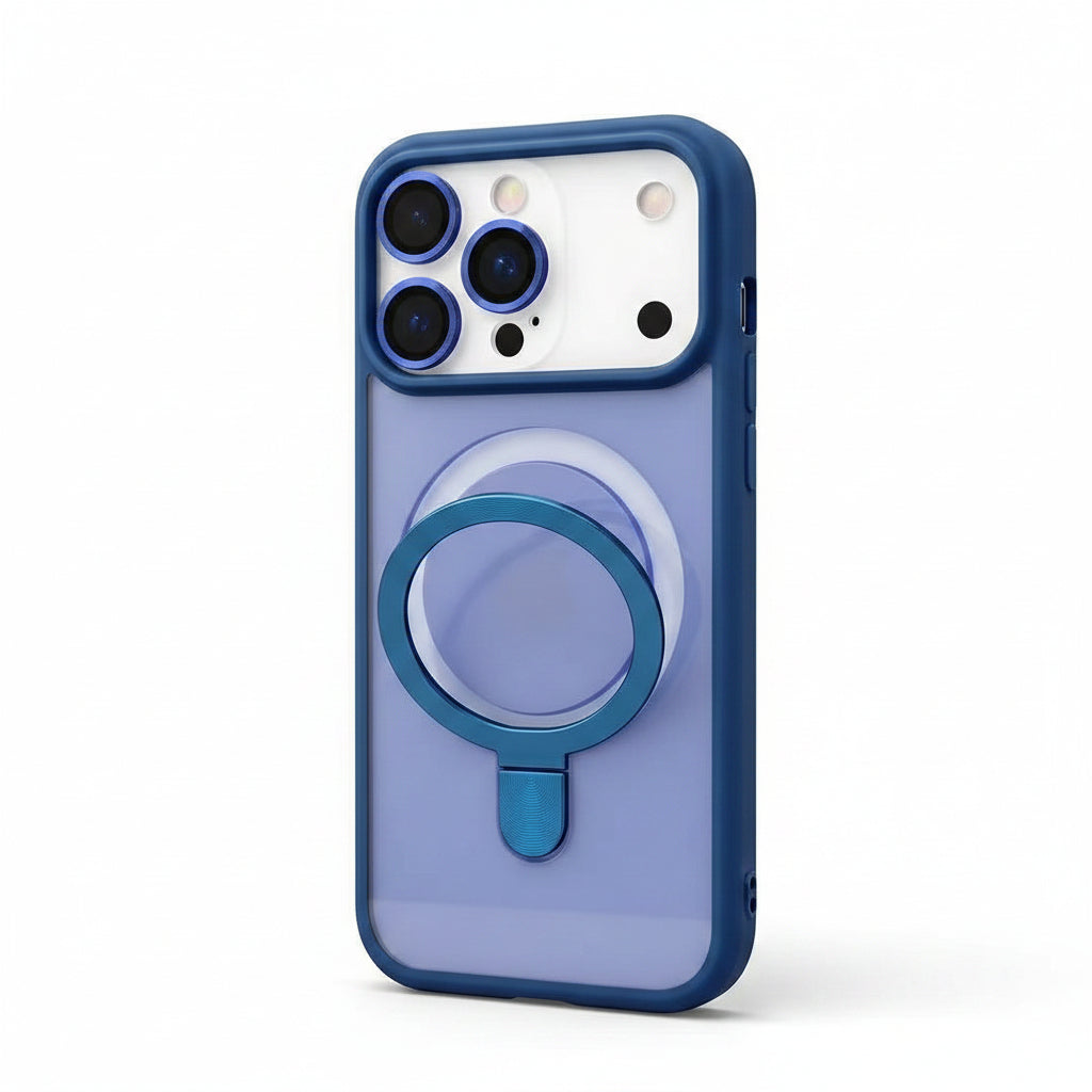 Navy Kickstand Case with Lens Protection | Shockproof Phone Cover