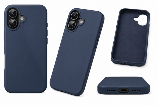 MOBISTAR Silicone Case for iPhone | Shockproof Slim | Navy