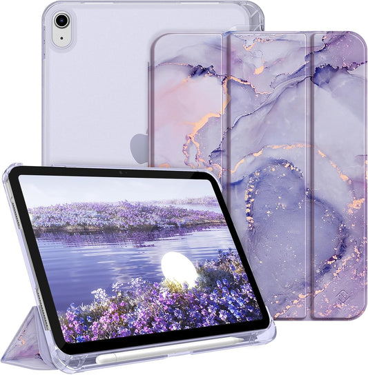 Marble Tablet Case with Pen Holder – Magnetic Stand, Slim & Shockproof Cover