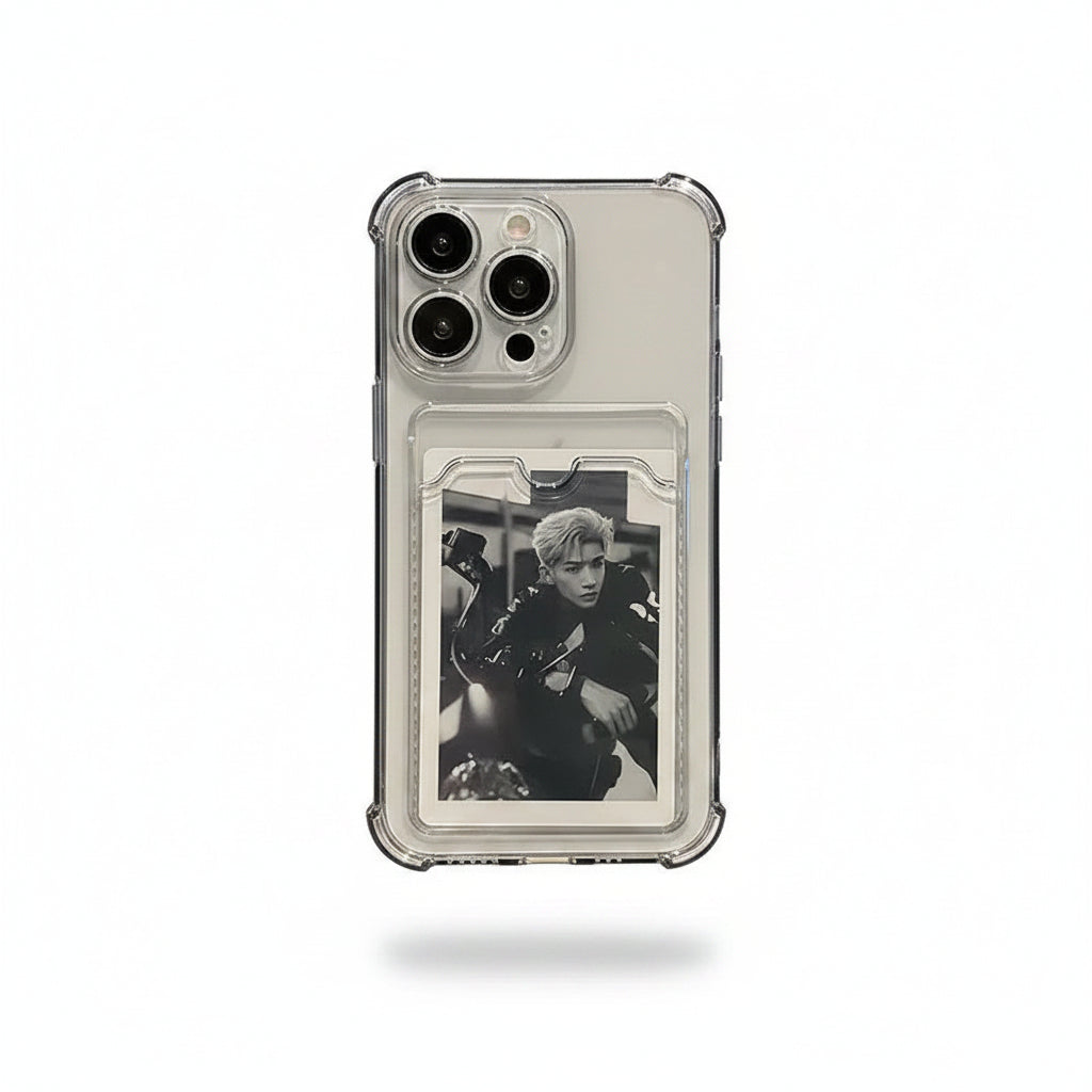 Smoke Clear Card Case | Slim Transparent Phone Cover with Card Holder